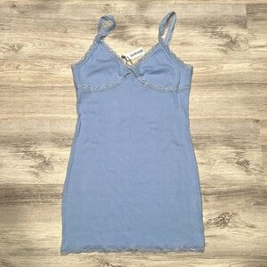GARAGE Women's Serenity (Light Blue) Bodycon Lace Trim Dress NWT